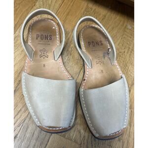 Pons Womens Avarcas Classic Sandal Size 8 Tan Leather Spanish Handmade Shoe Flat